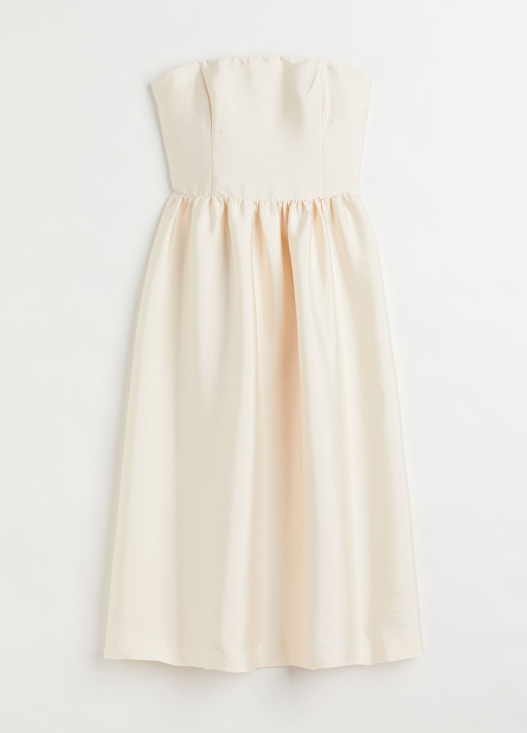 Кремова святковий, кежуал сукня з відкритими плечима H&M однотонна