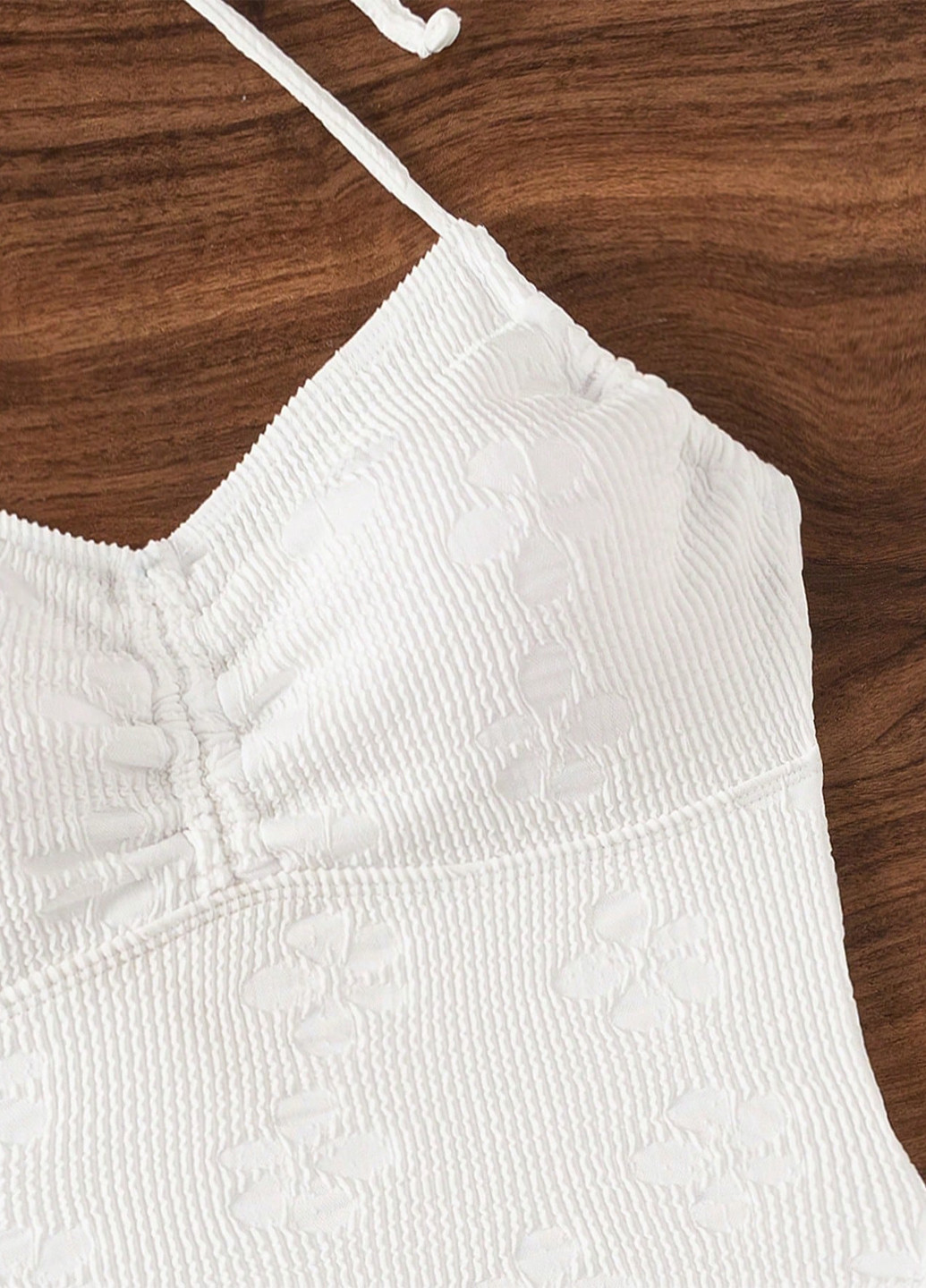 Білий літній купальник суцільний, майо SHEIN