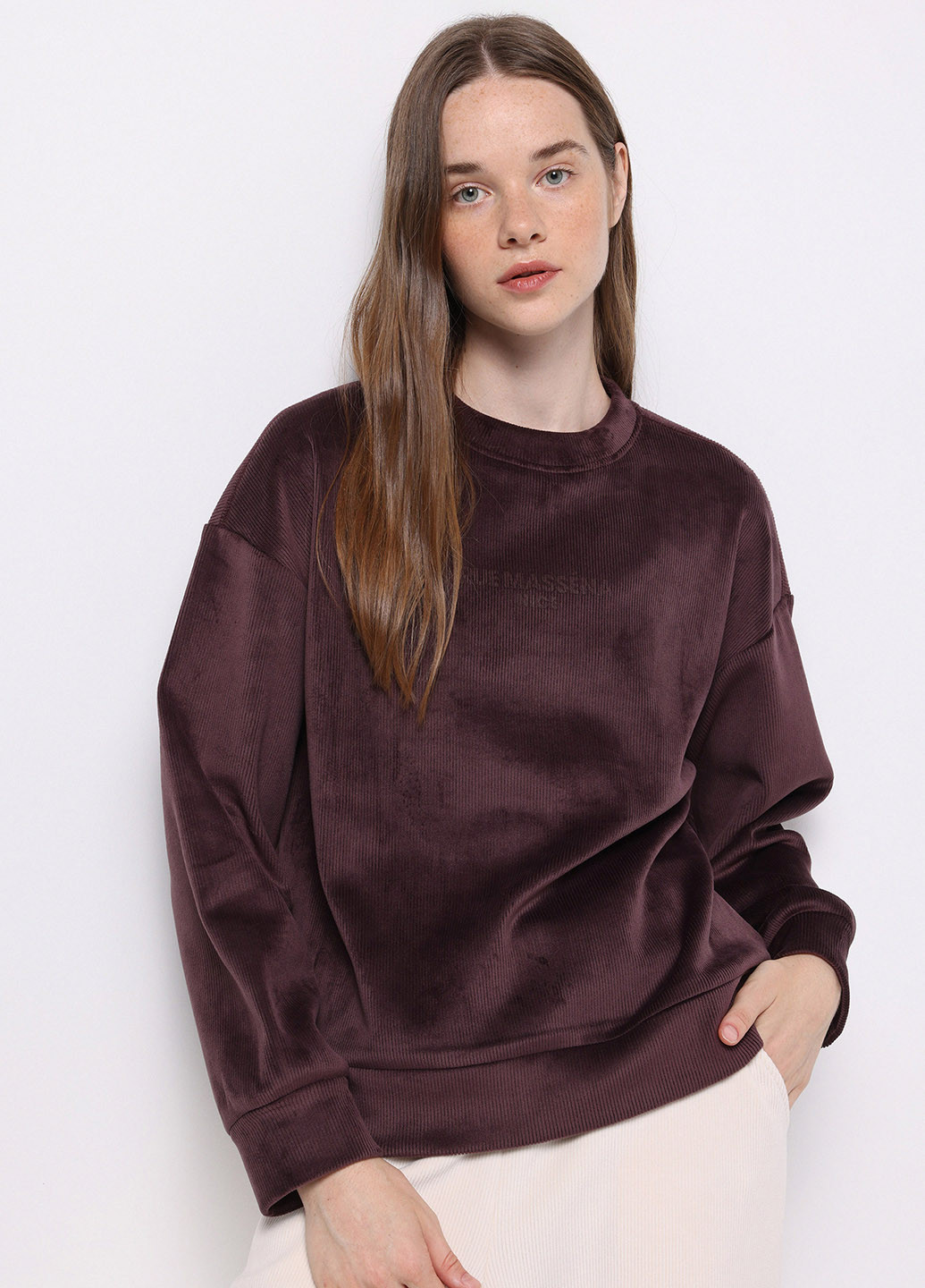 Темно-коричневый свитшот Colin's однотонный без декора (368128335)