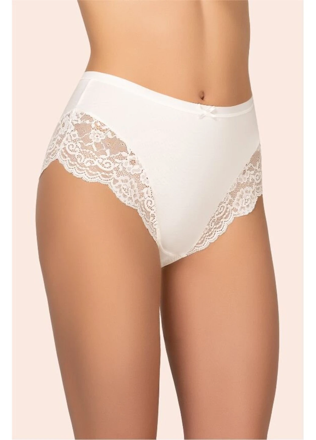 Хлопковые трусики бразилианы с кружевом антично-белый_01 153 CL Cotton, Антично-белый_01, XXL Kleo (252419836)