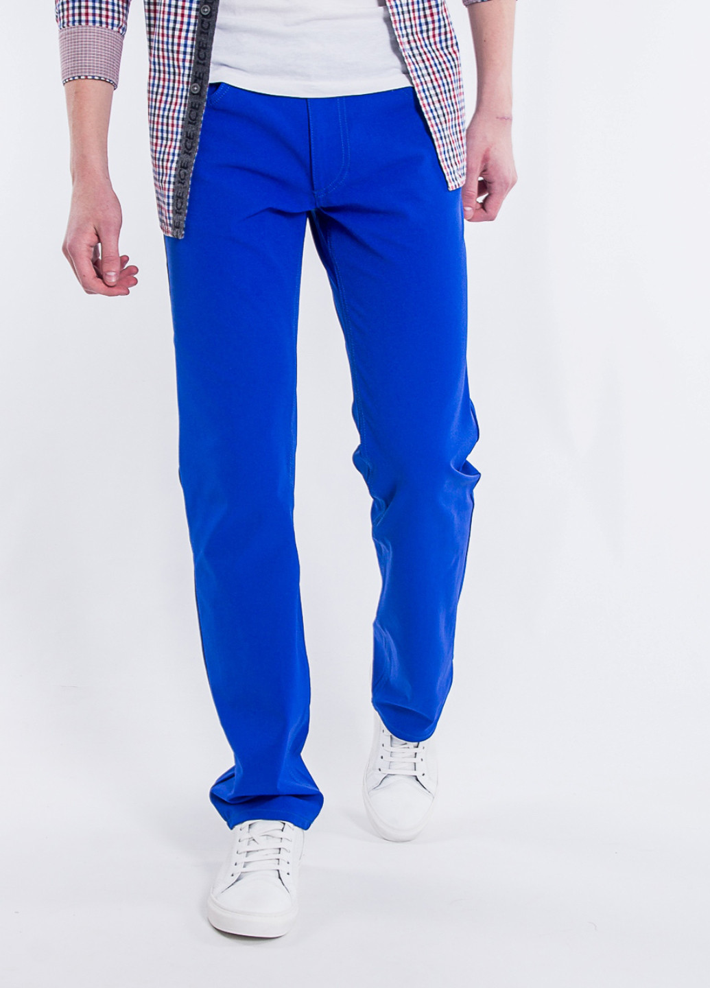 Синие кэжуал демисезонные прямые брюки Versace Jeans