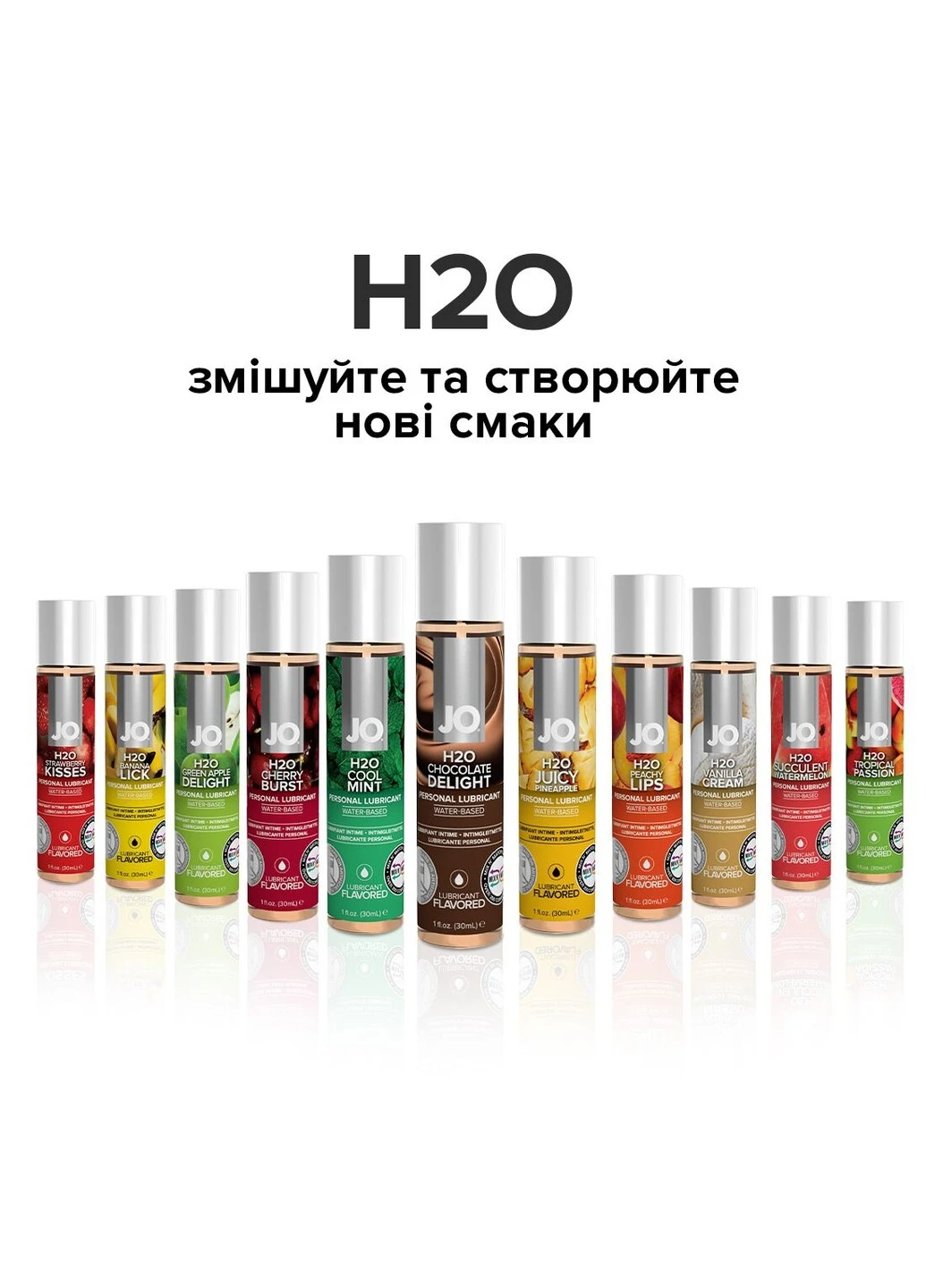 Смазка на водной основе H2O - Chocolate Delight (30 мл) без сахара, растительный глицерин System JO (254583466)