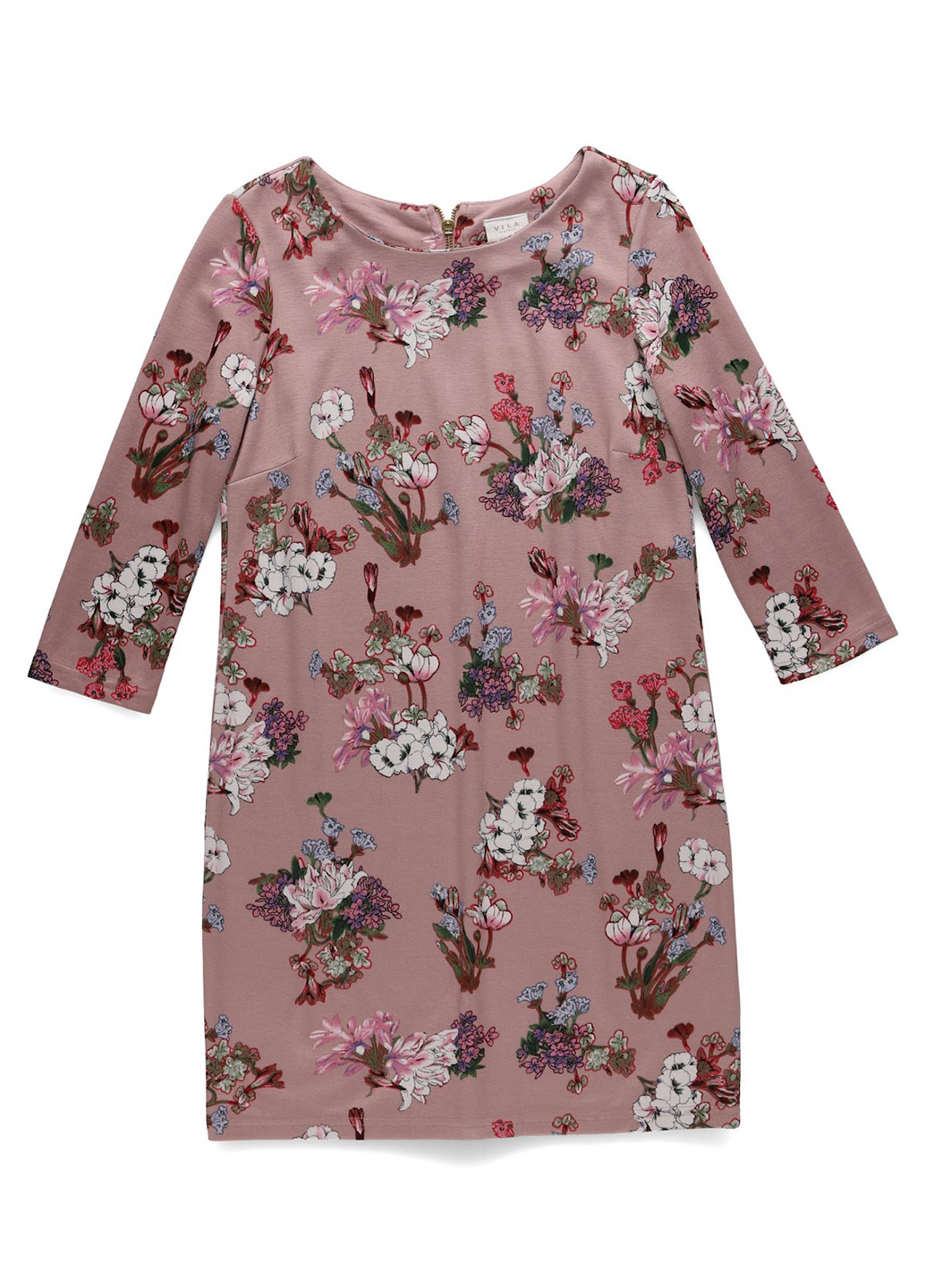 Розовое кэжуал платье Vila с цветочным принтом