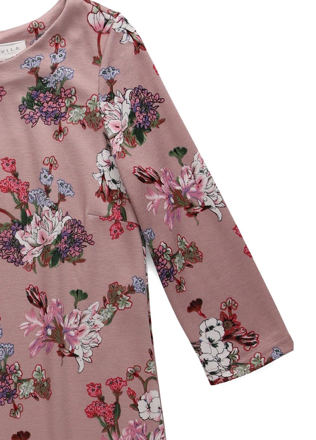Розовое кэжуал платье Vila с цветочным принтом