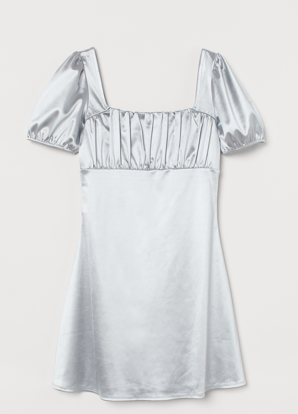 Серебряное коктейльное платье H&M однотонное