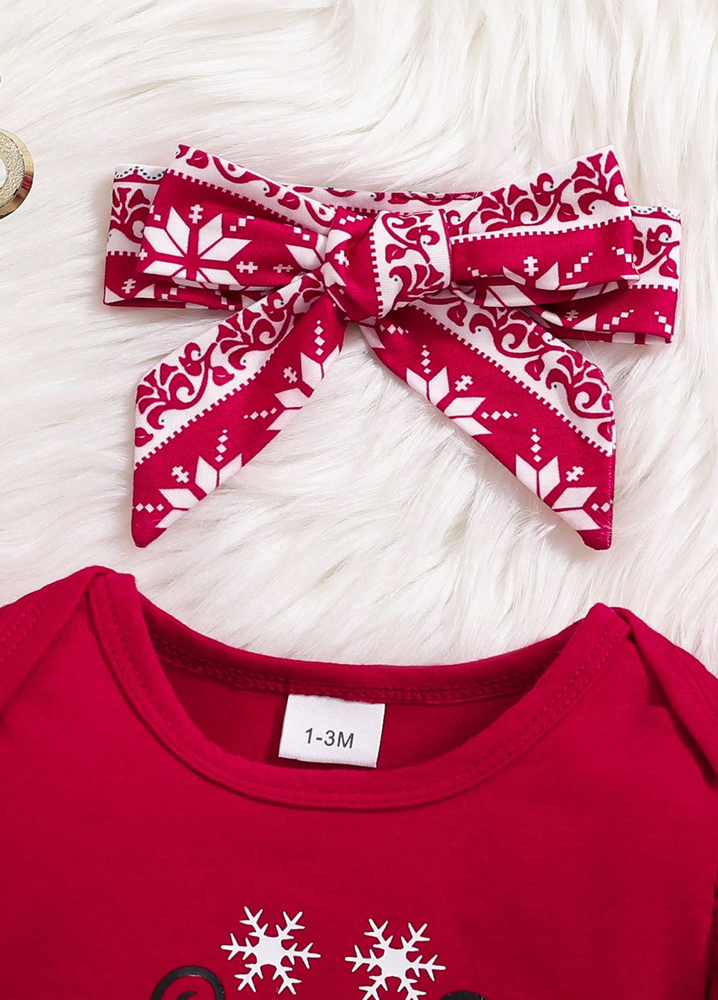 Червоний зимній костюм (боді, штани) брючний SHEIN