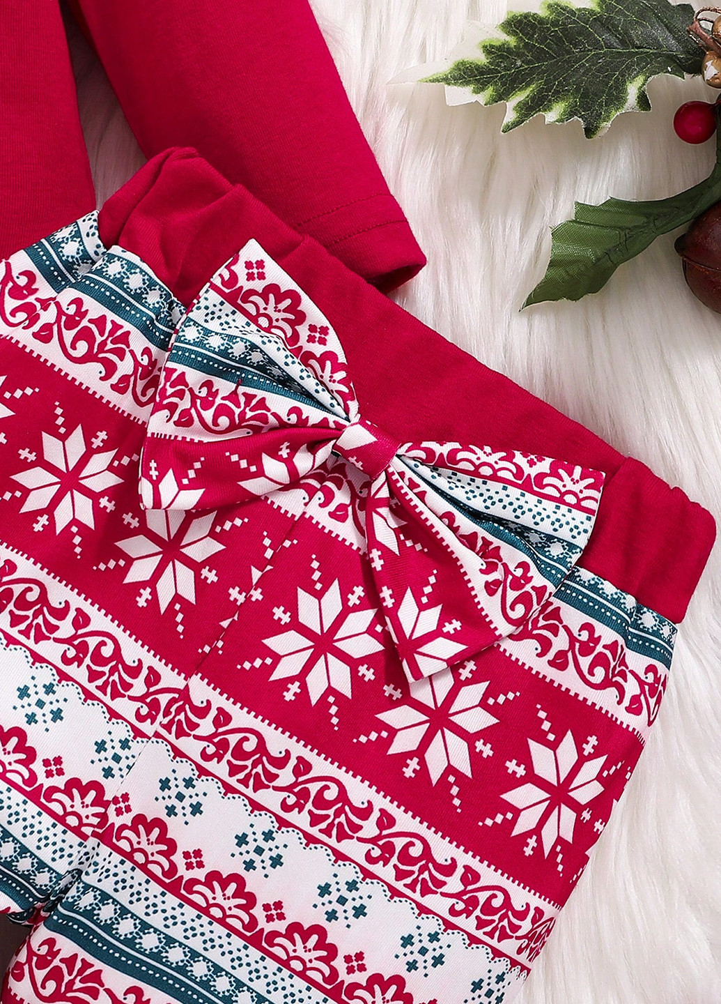 Червоний зимній костюм (боді, штани) брючний SHEIN