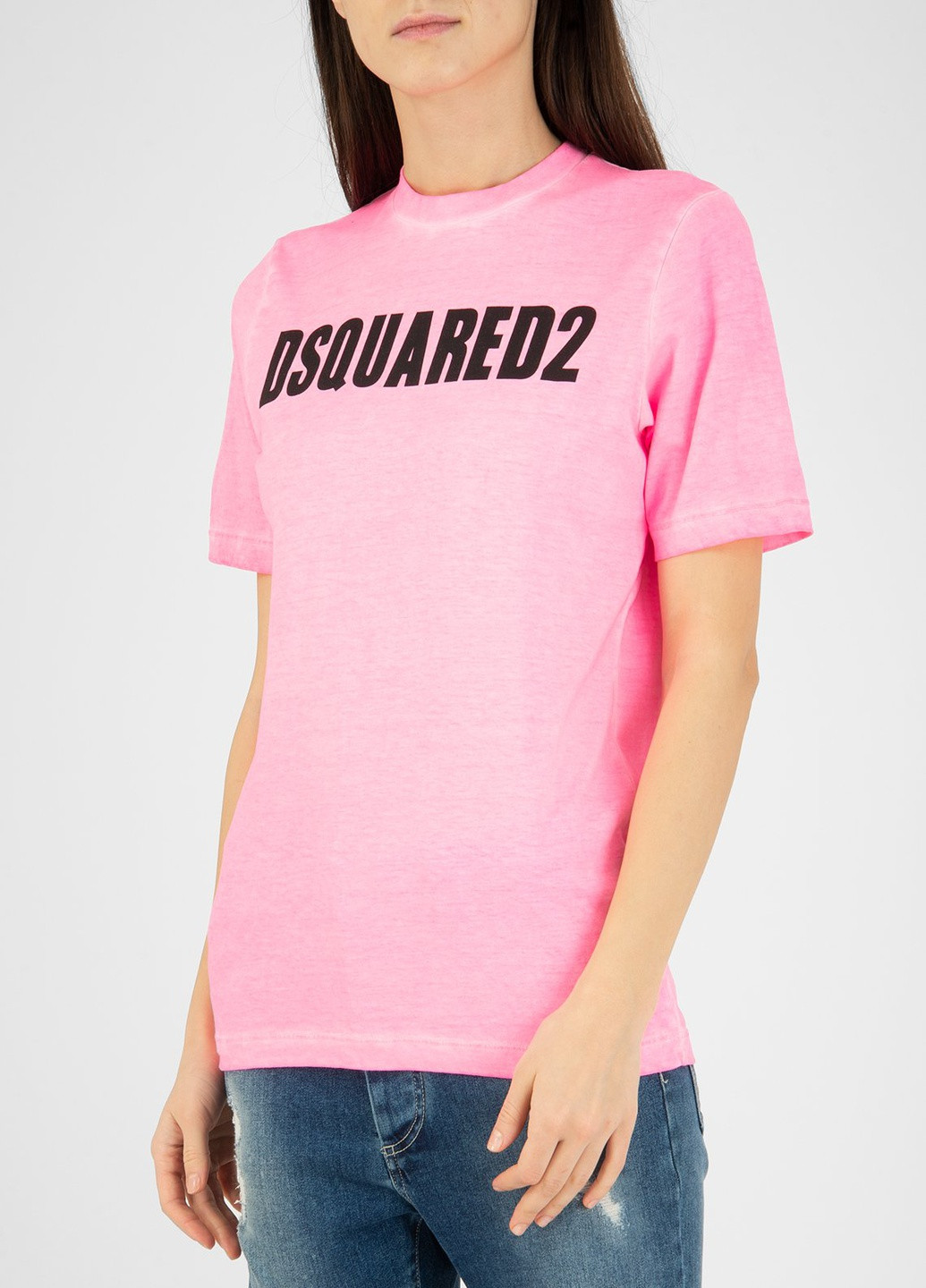 Розовая летняя футболка Dsquared2