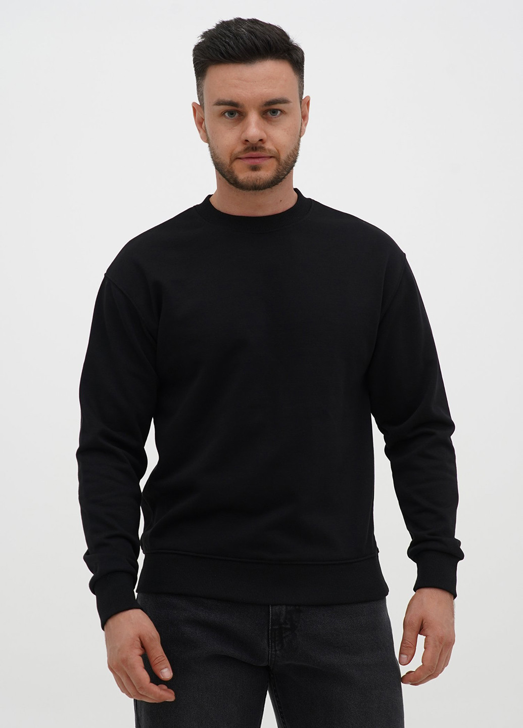 Черный свитшот Trend Collection однотонный без декора (328567458)