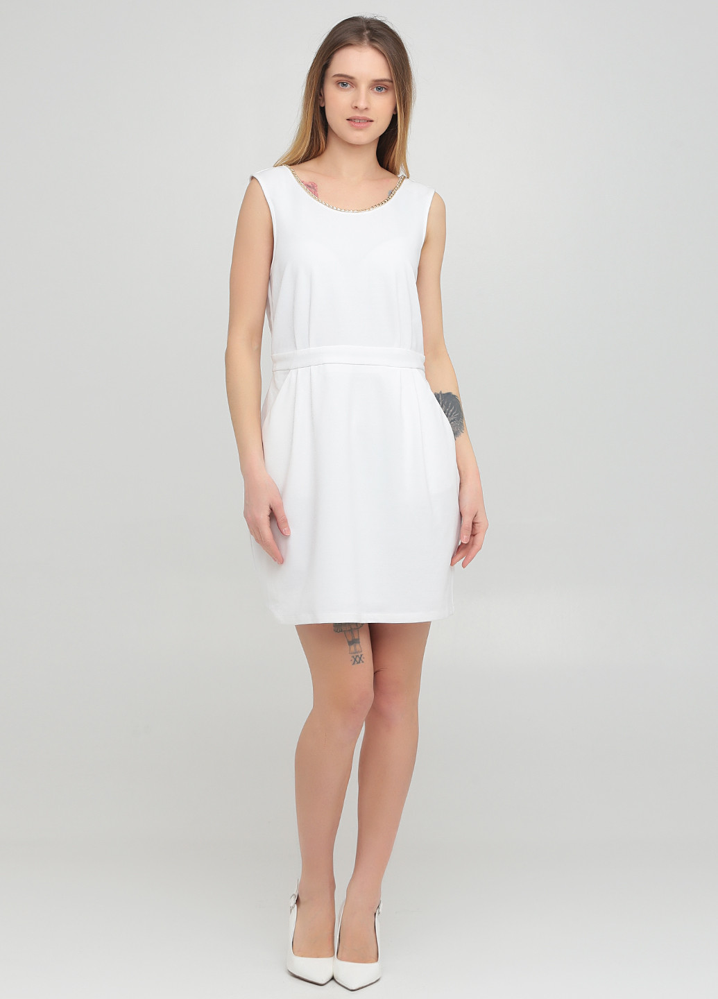 Белое коктейльное платье Only однотонное
