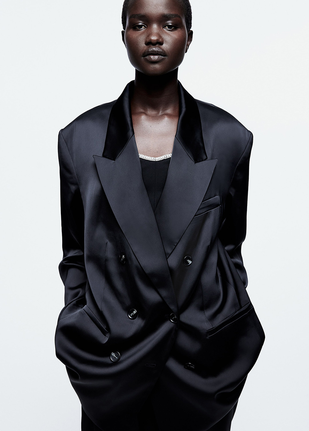 Черный женский жакет H&M однотонный - демисезонный