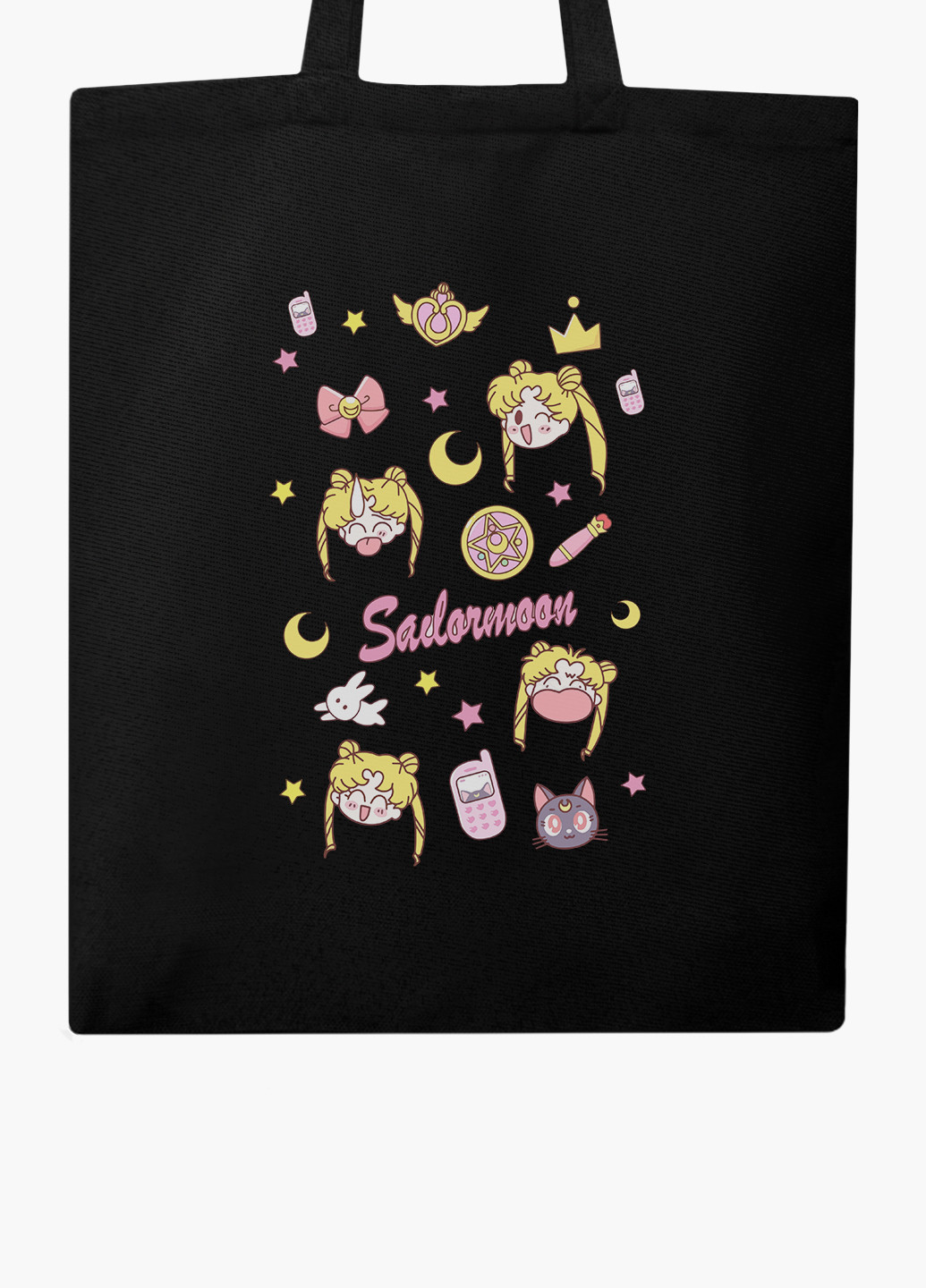 Еко сумка шоппер Сейлор Мун (Sailor Moon) (9227-2911-BK) MobiPrint (235784799)