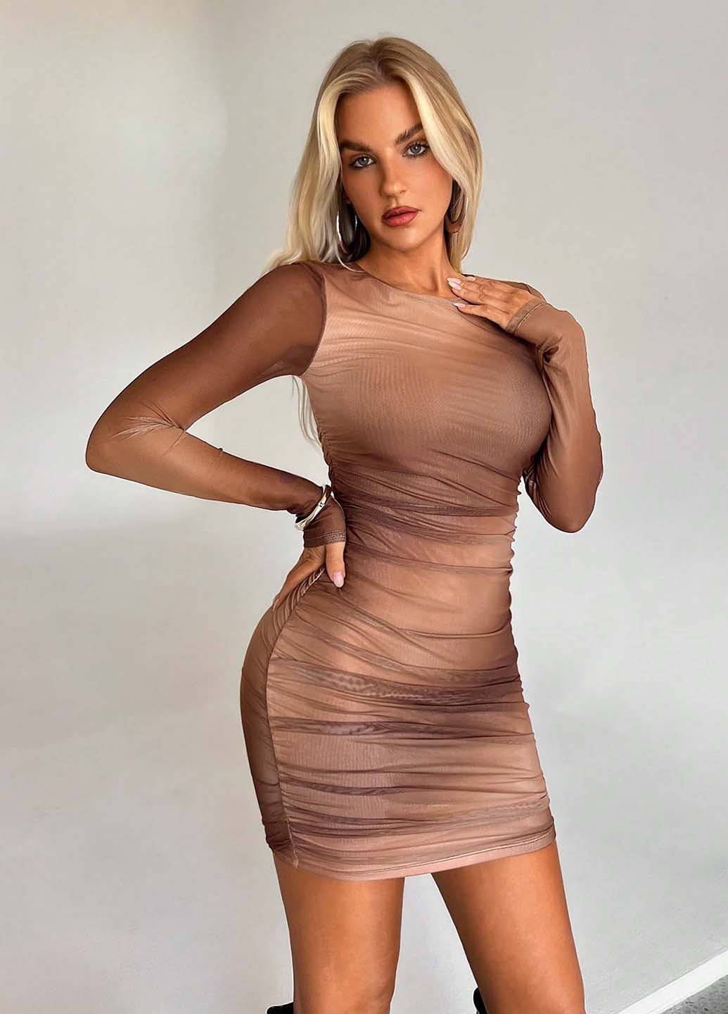 Коричнева кежуал сукня силуетна SHEIN з градієнтом