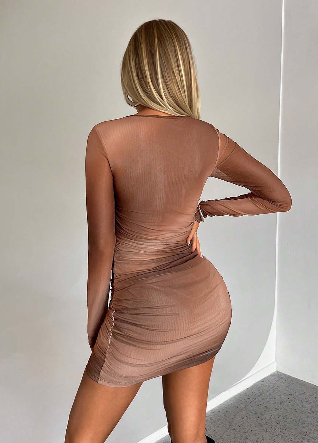 Коричнева кежуал сукня силуетна SHEIN з градієнтом