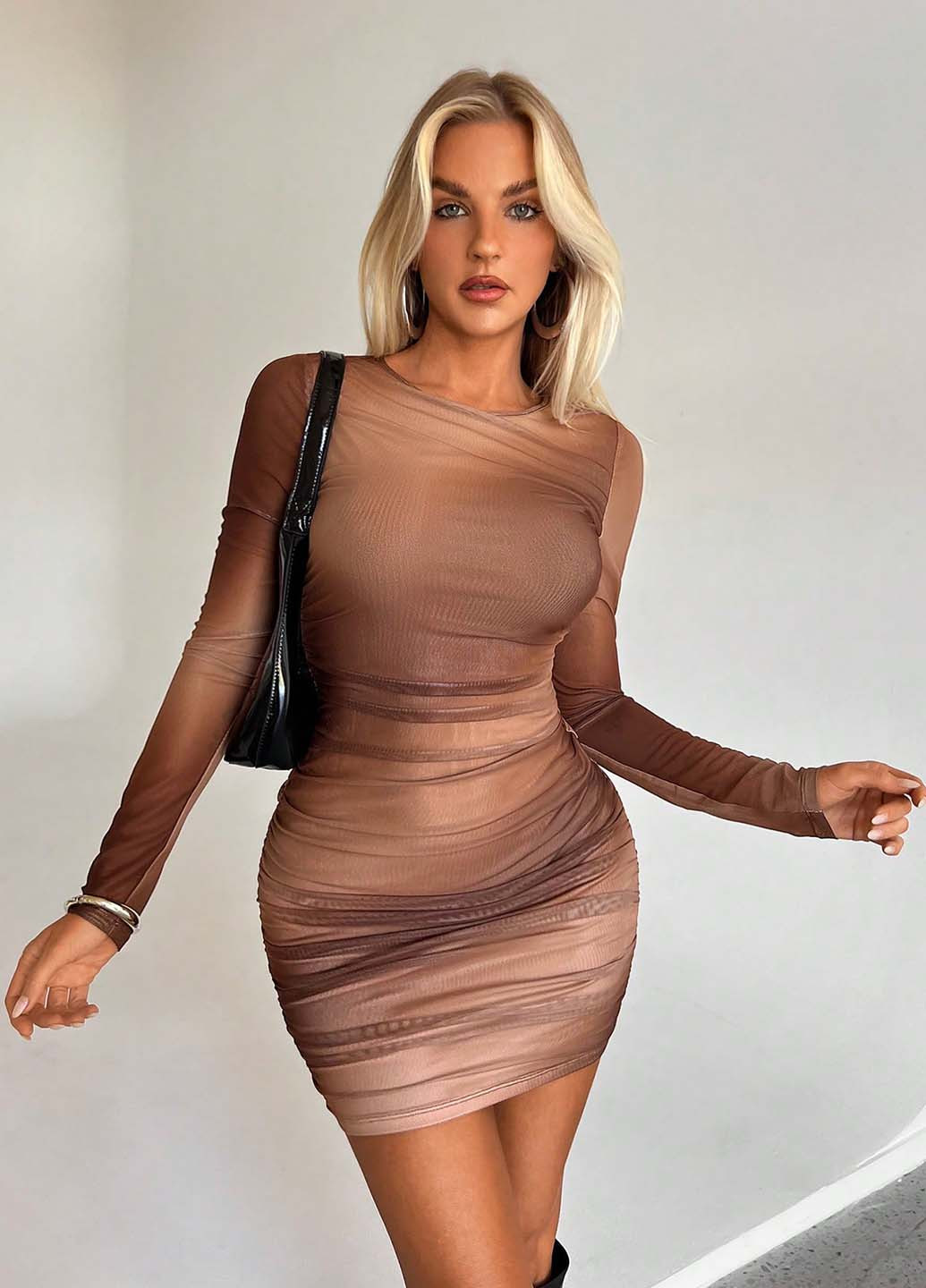 Коричнева кежуал сукня силуетна SHEIN з градієнтом