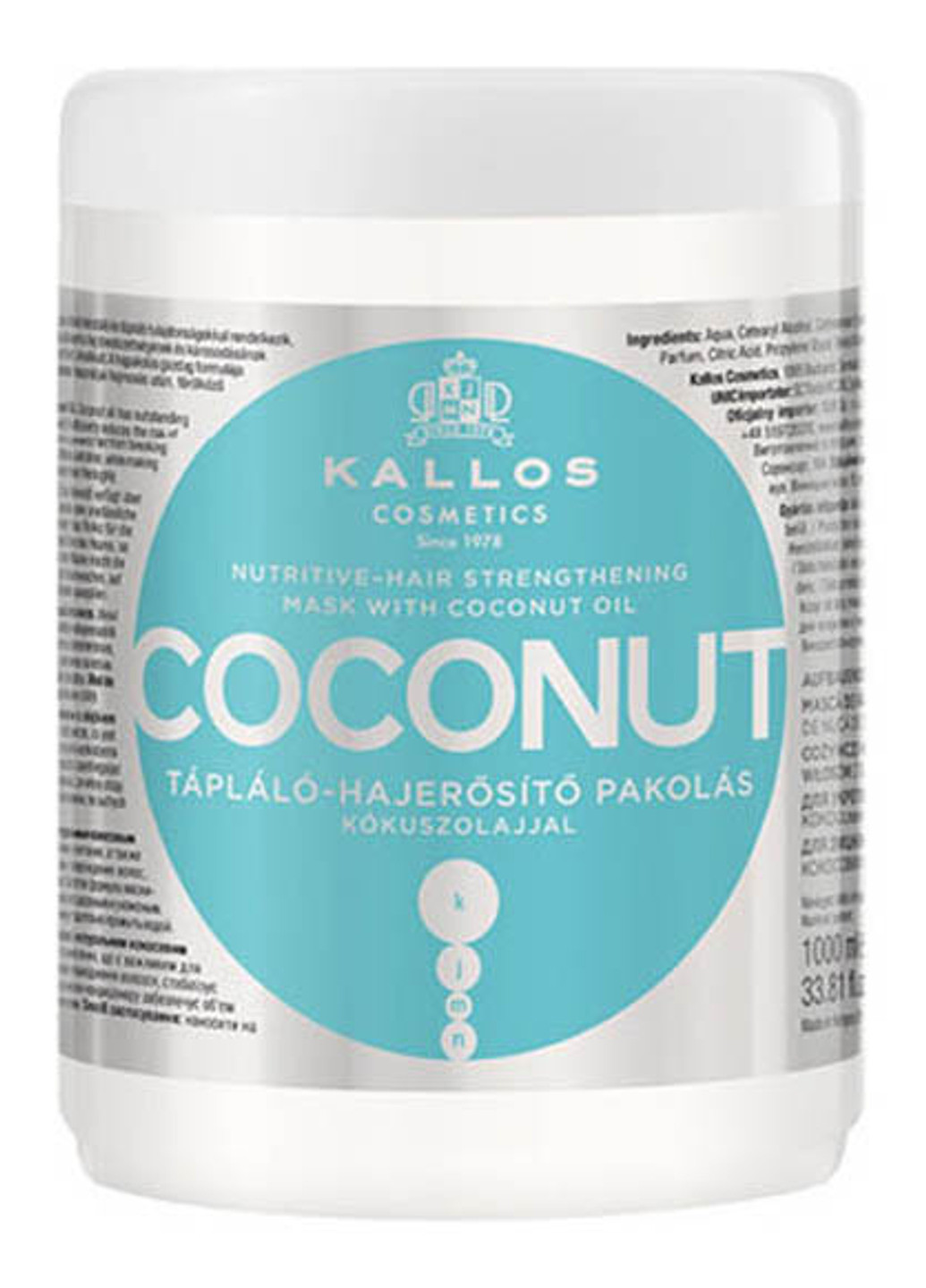 Маска для волос Coconut Nutritive Hair Mask 1000 мл Kallos Cosmetics (190302336)