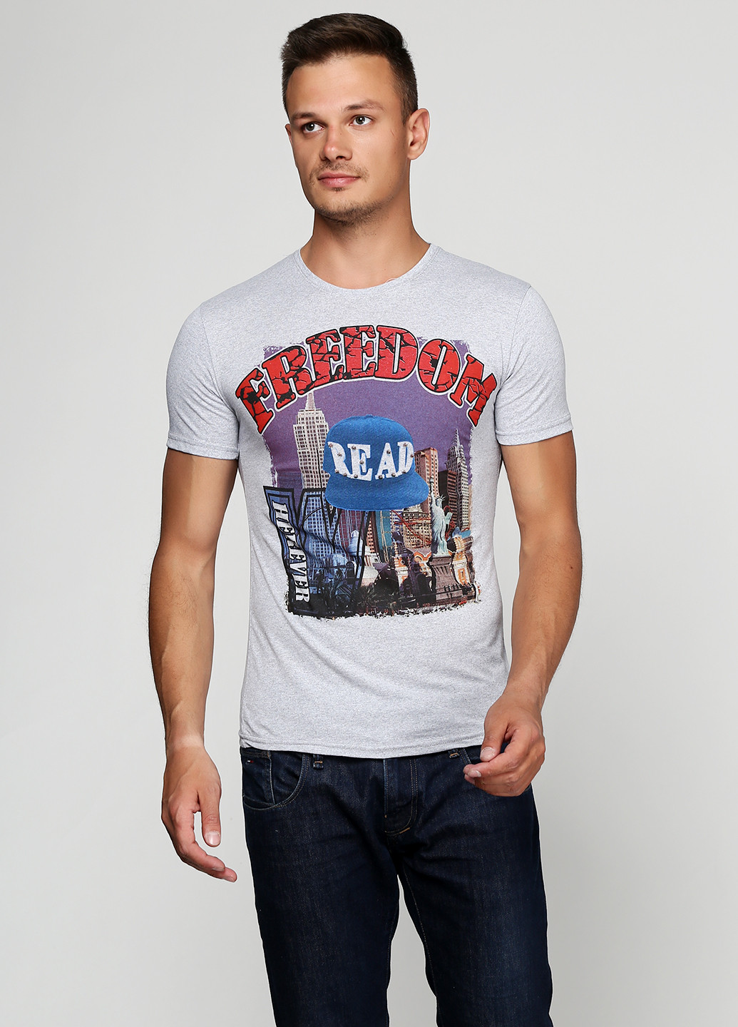 Светло-серая футболка Star Lion