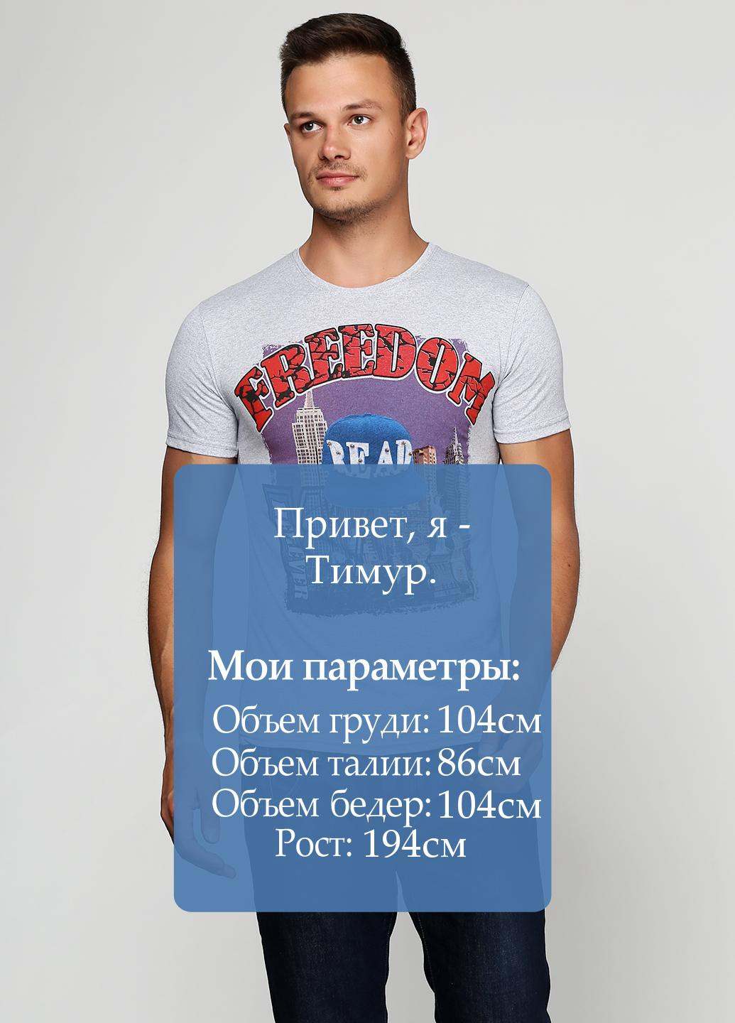 Светло-серая футболка Star Lion