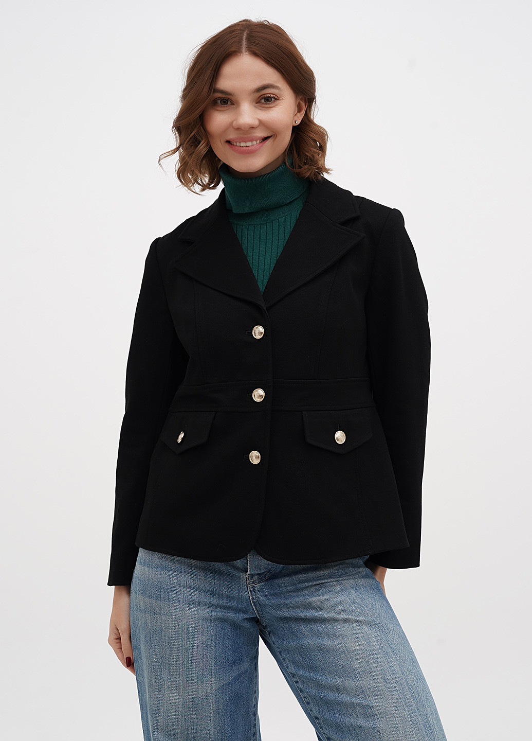Черный женский жакет Talbots однотонный - демисезонный