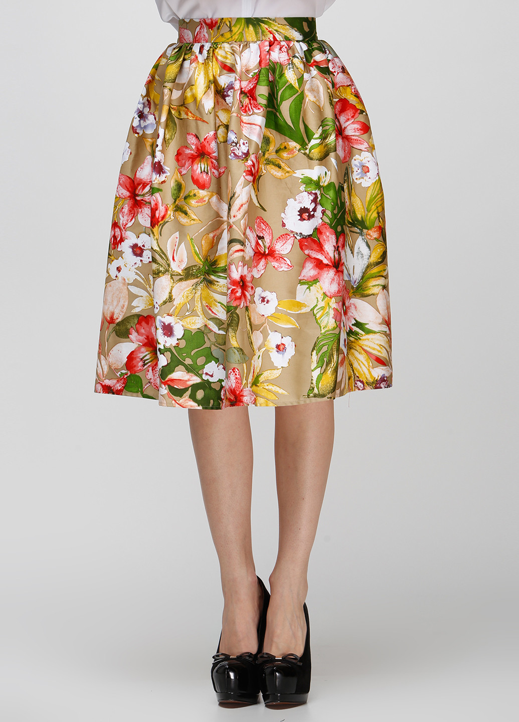 Разноцветная кэжуал цветочной расцветки юбка BERENIS клешированная