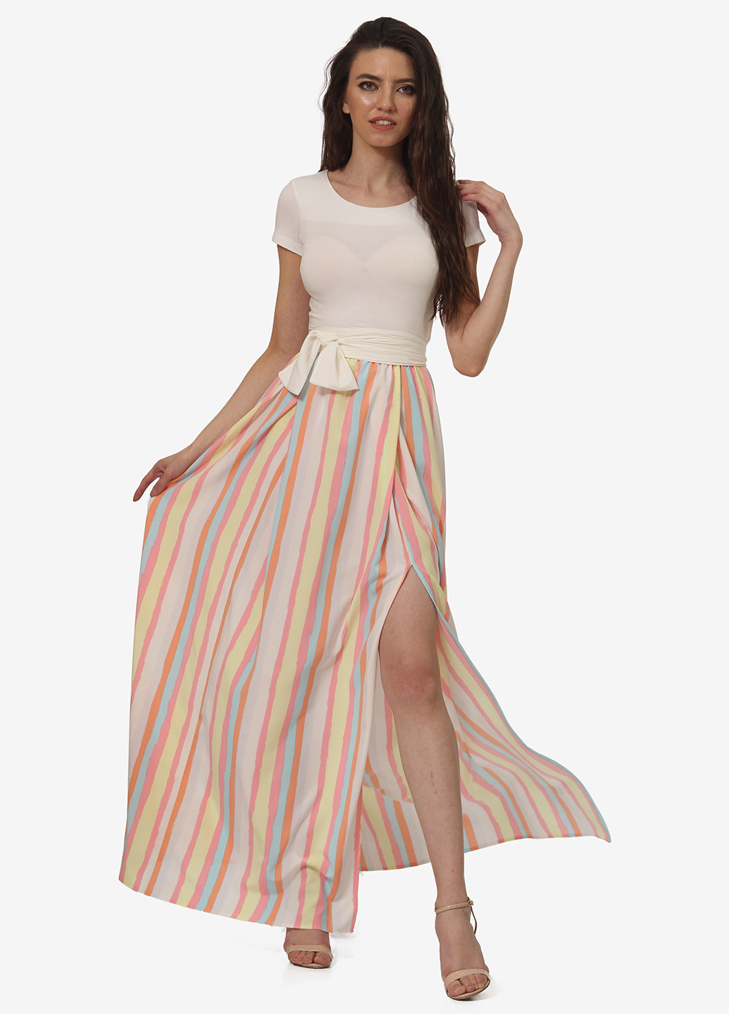 Разноцветная кэжуал в полоску юбка Lila Kass клешированная