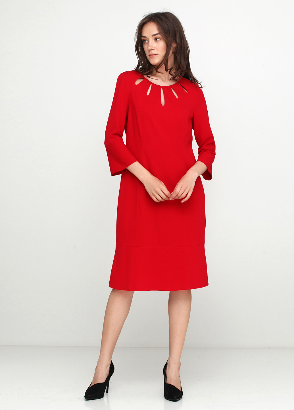 Красное кэжуал платье миди Gerry Weber однотонное