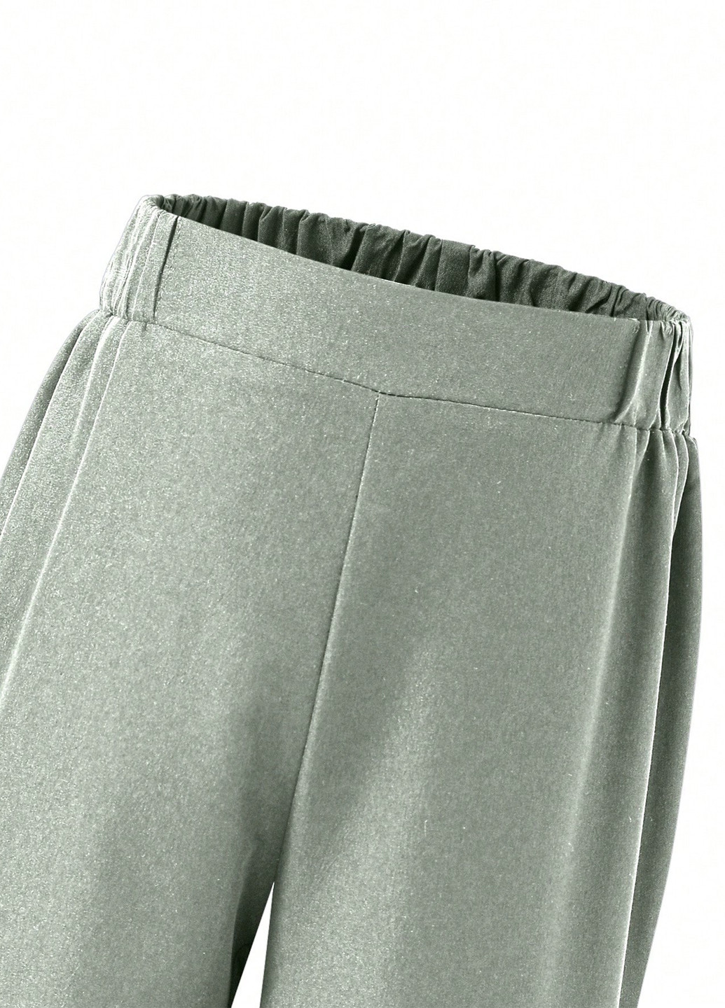 Оливковый демисезонный костюм (жилет, брюки) SHEIN