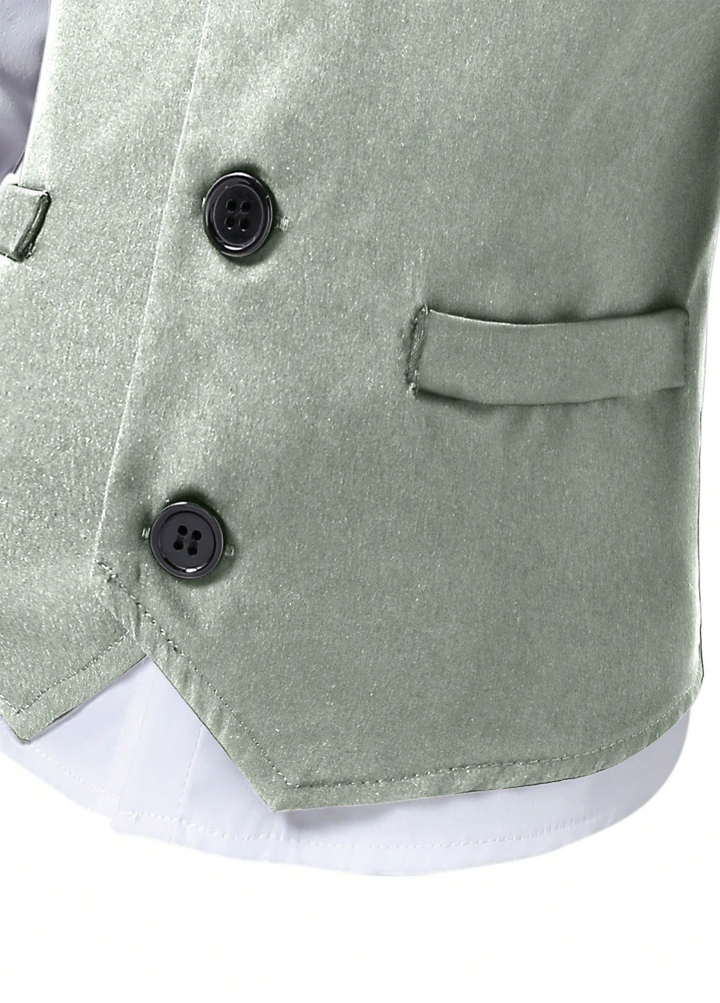 Оливковый демисезонный костюм (жилет, брюки) SHEIN