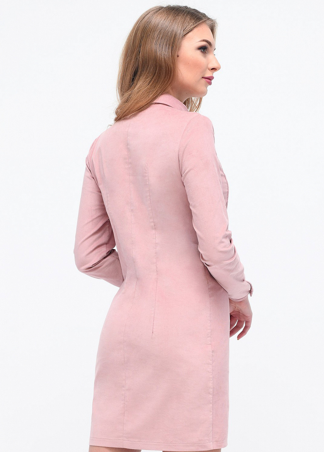 Розовое кэжуал платье Carica однотонное