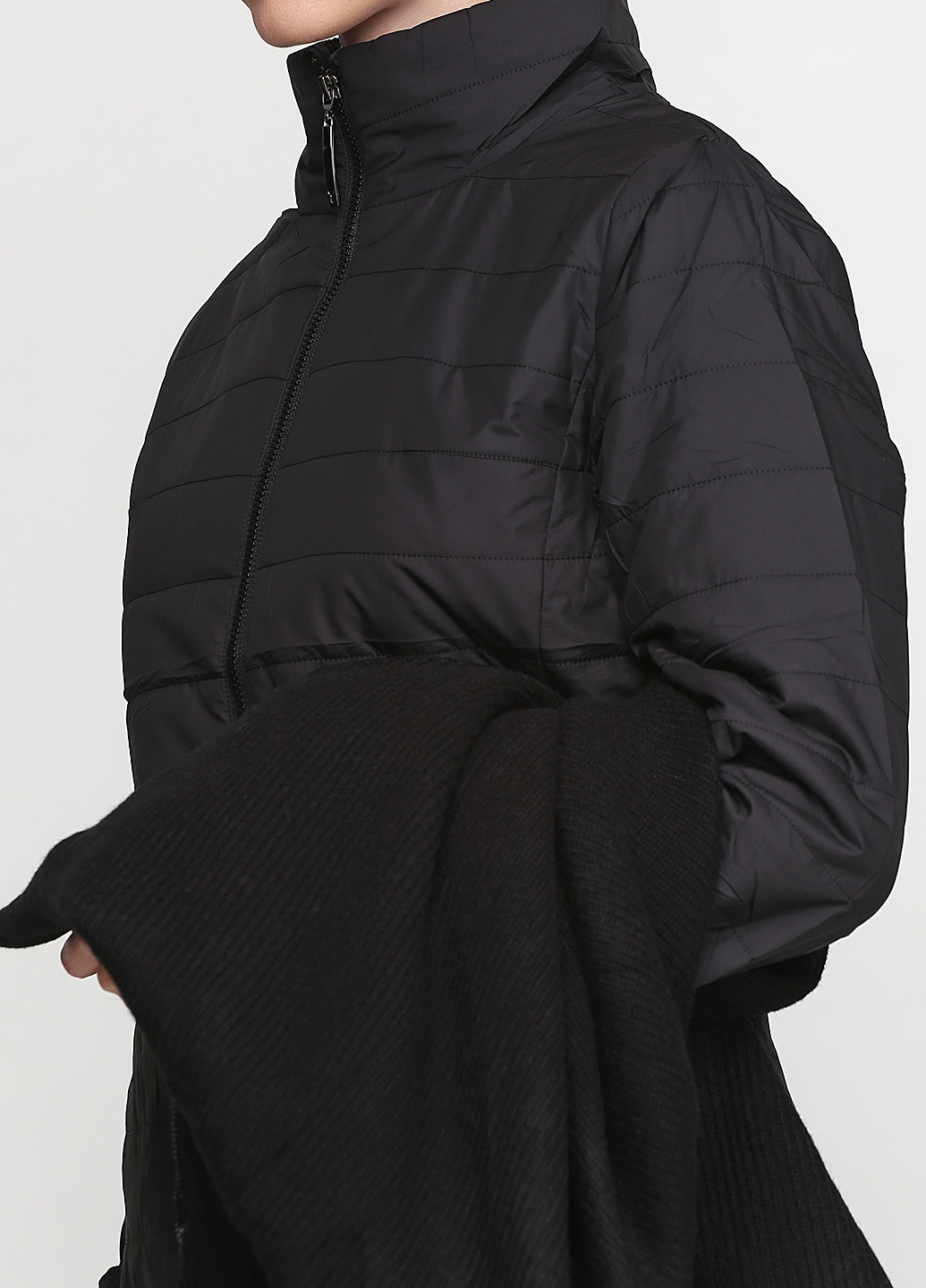 Чорний демісезонний комплект (куртка, кардиган) BUTTON