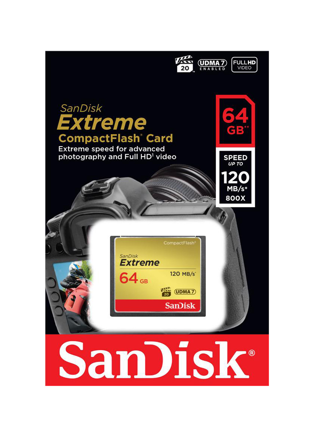 Карта пам'яті CF 64GB 800X Extreme (SDCFXSB-064G-G46) SanDisk карта памяти sandisk cf 64gb 800x extreme (sdcfxsb-064g-g46) (130843175)