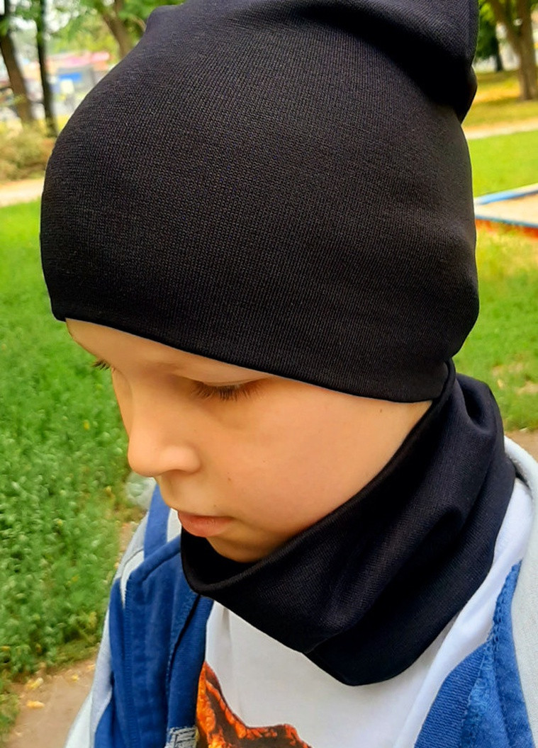 Детская шапка с хомутом КАНТА размер 48-52, черный (OC-237) Канта (212242586)