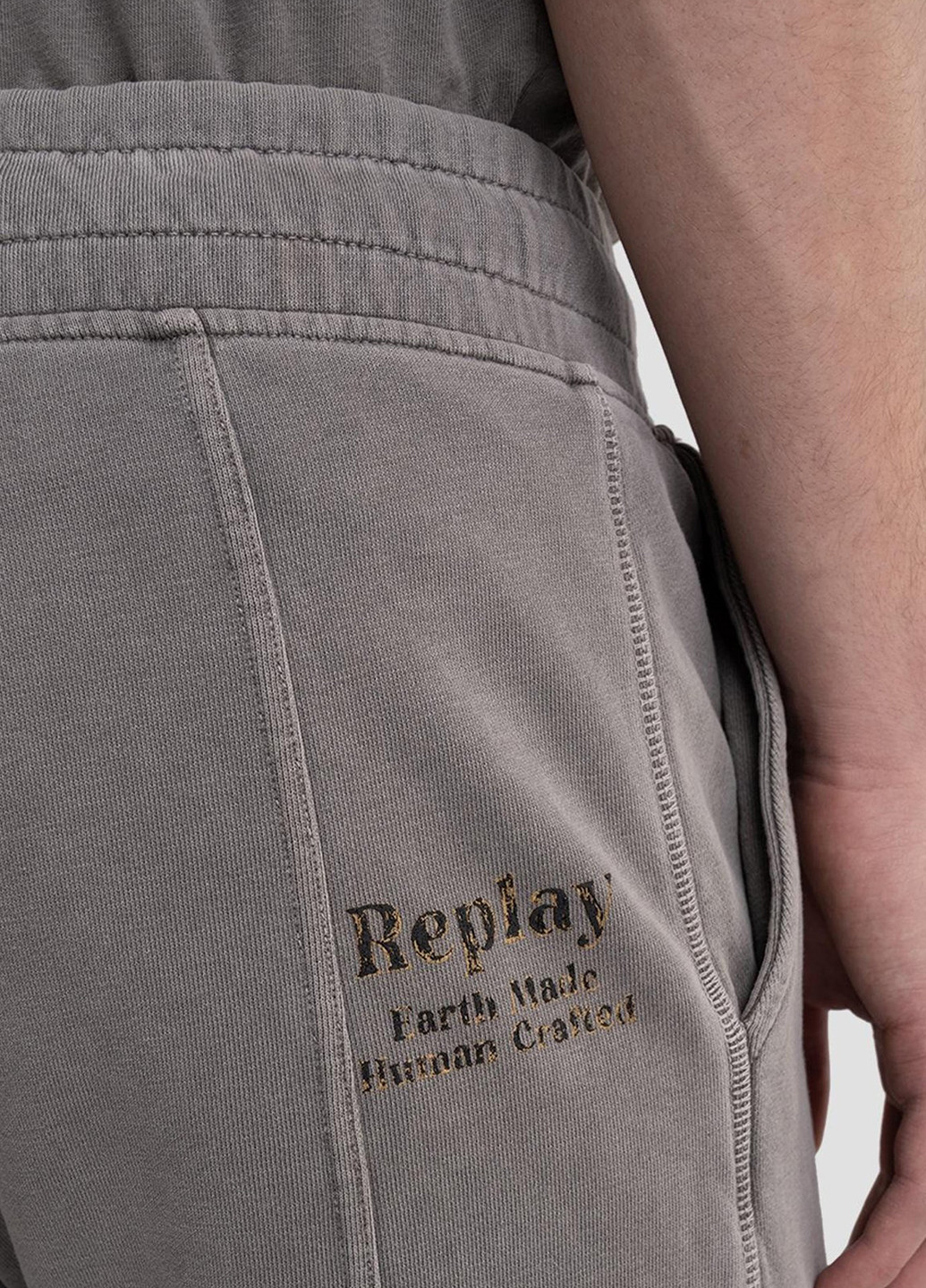 Серые спортивные демисезонные джоггеры брюки Replay