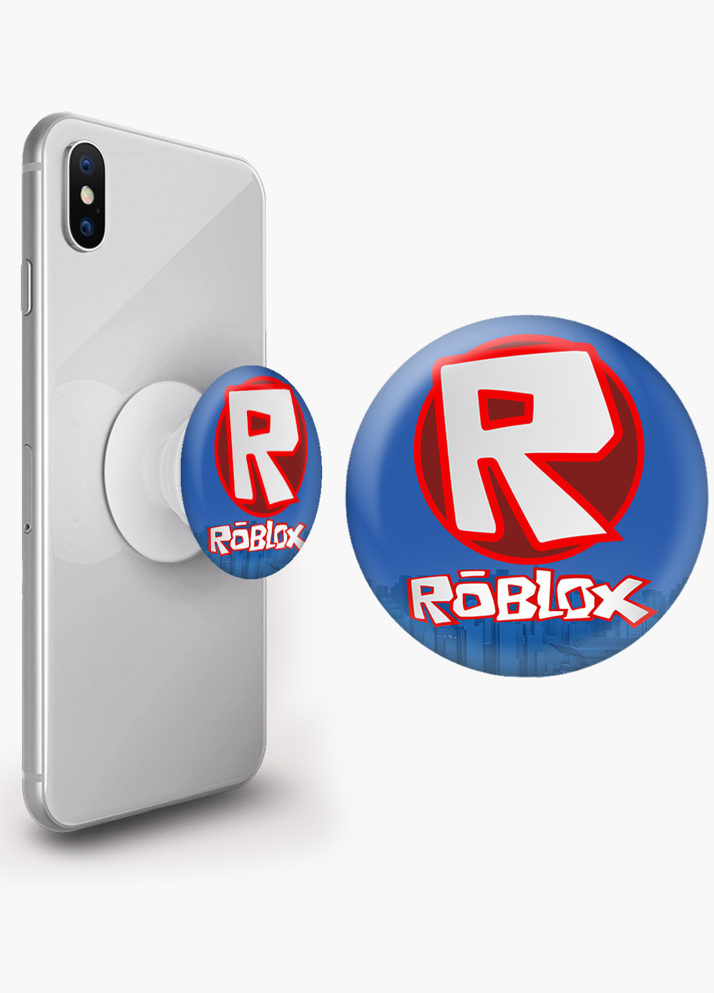 Попсокет (Popsockets) тримач для смартфону Роблокс (Roblox) (8754-1708) Чорний MobiPrint (216836488)