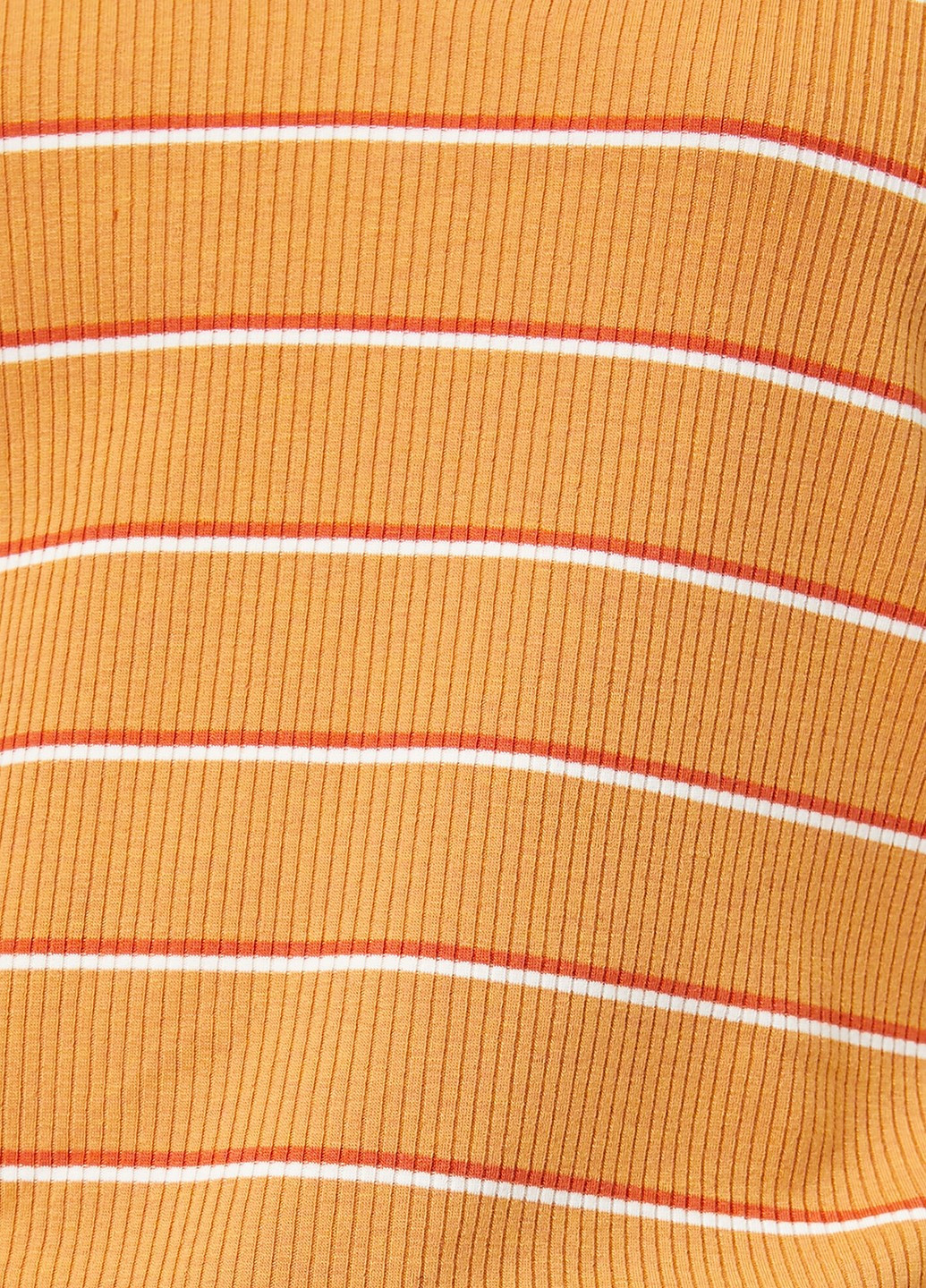 Оранжевая женская футболка-поло KOTON в полоску
