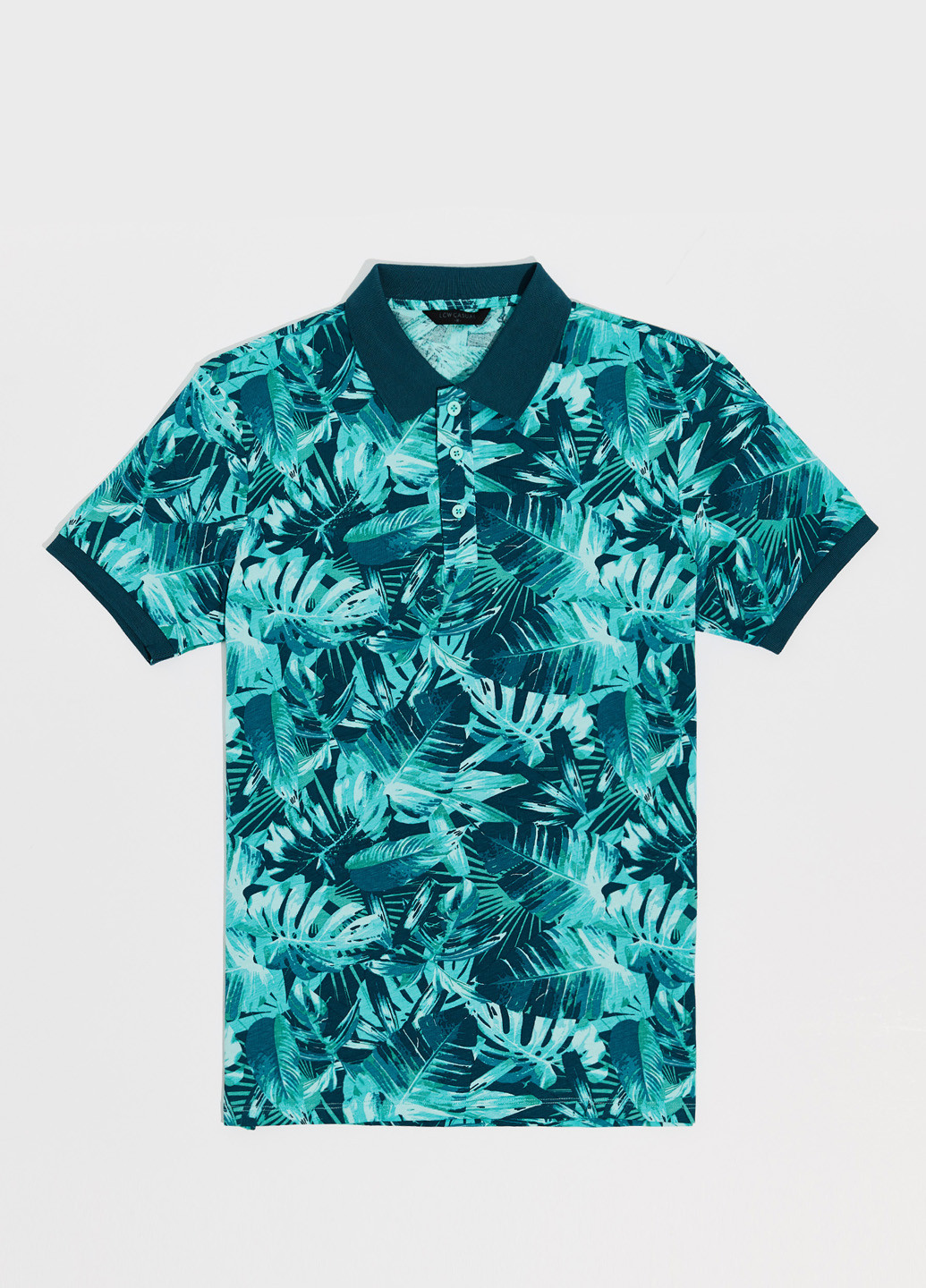 Бирюзовая футболка-поло для мужчин LC Waikiki с рисунком