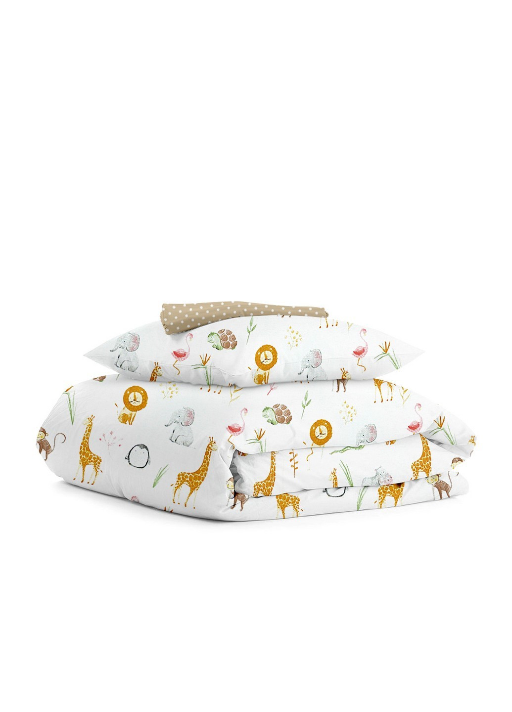 Підліткова постільна білизна AFRICA ZOO DOTS BEIGE (підковдра 155х215 см, наволочка 50х70 см, простирадло 155х240 см) Cosas (251801348)