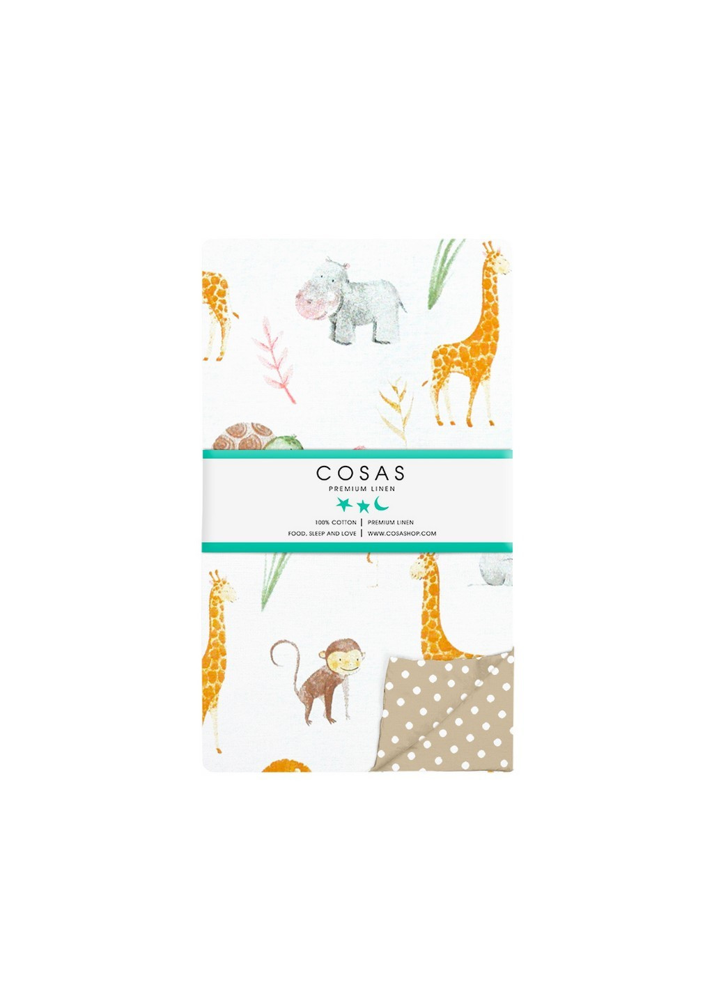 Підліткова постільна білизна AFRICA ZOO DOTS BEIGE (підковдра 155х215 см, наволочка 50х70 см, простирадло 155х240 см) Cosas (251801348)