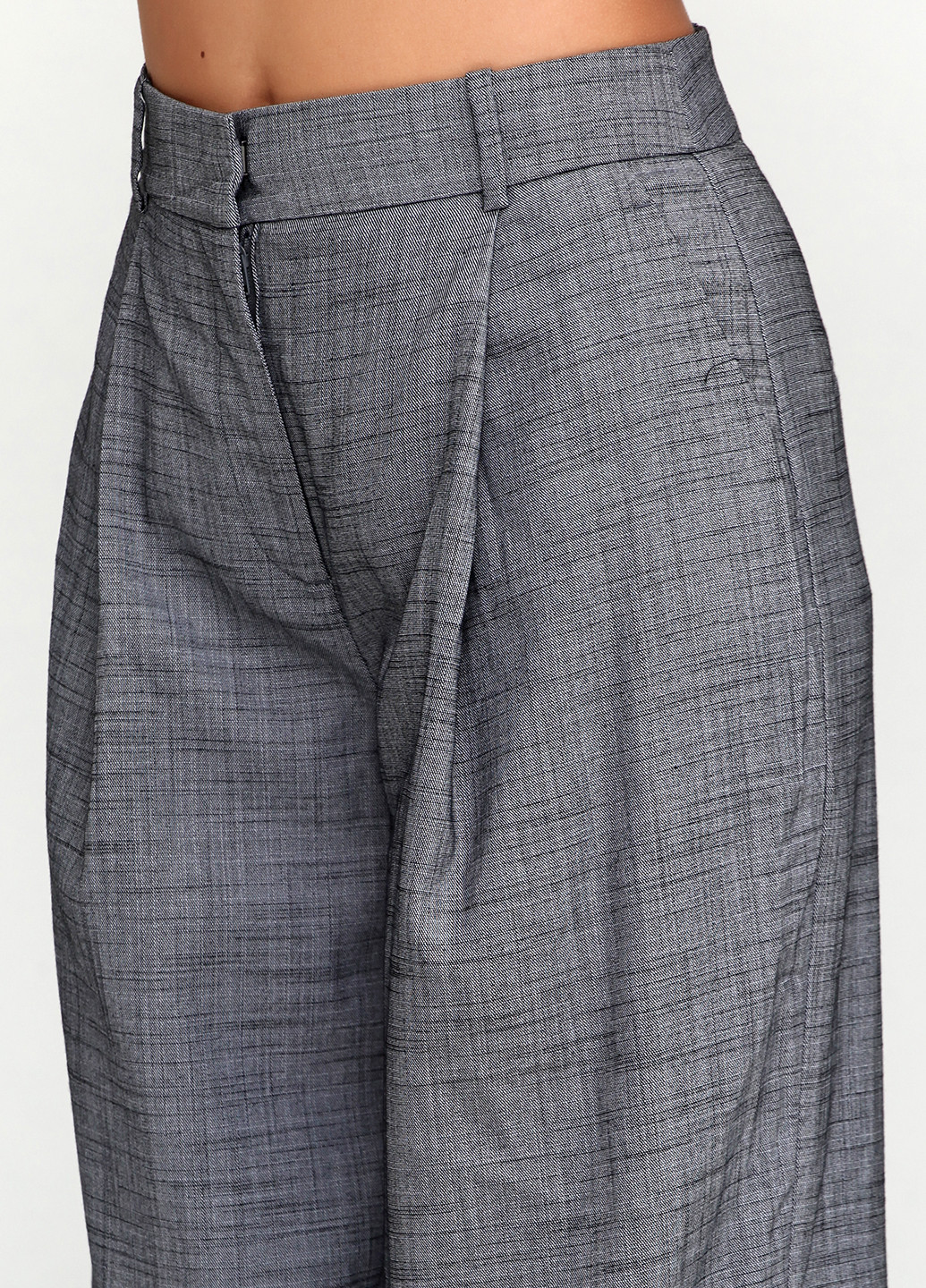 Серые классические демисезонные клеш брюки H&M