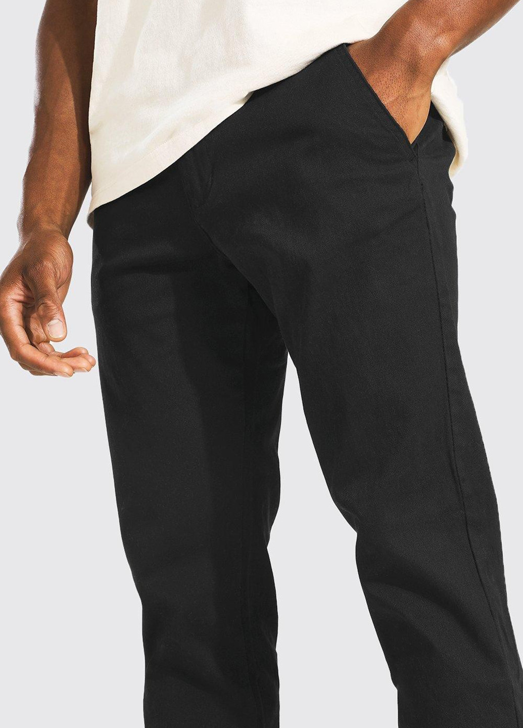 Черные кэжуал демисезонные зауженные брюки Boohoo