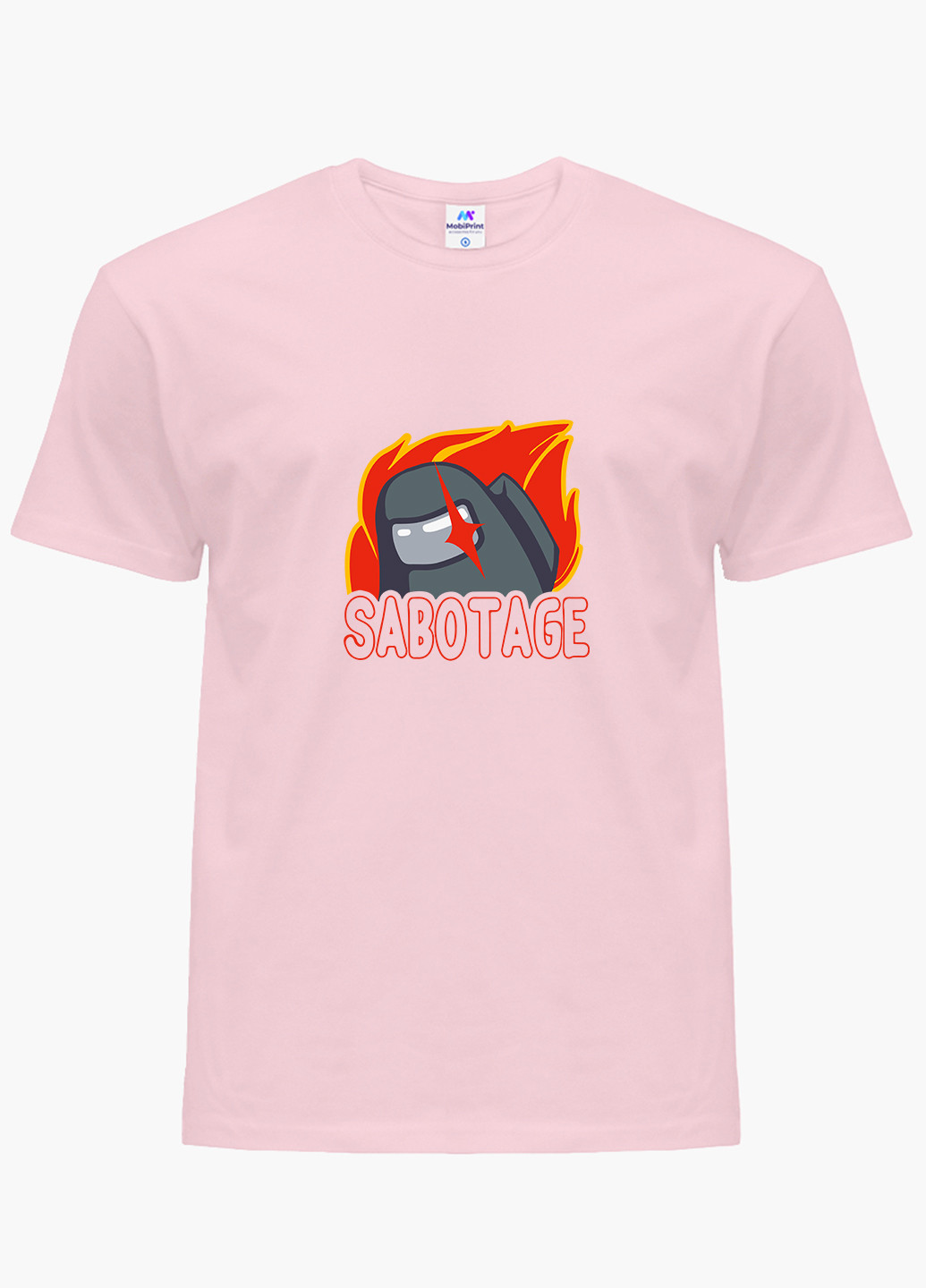 Розовая демисезонная футболка детская амонг ас (sabotage among us)(9224-2426) MobiPrint
