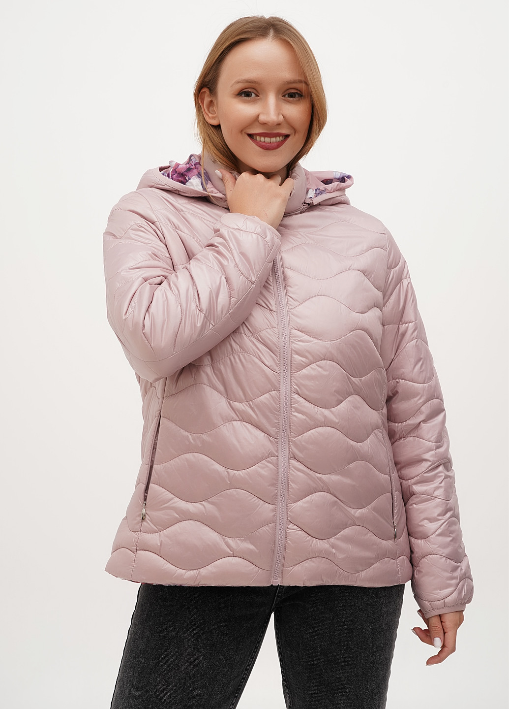 Рожева демісезонна куртка двостороння Minority