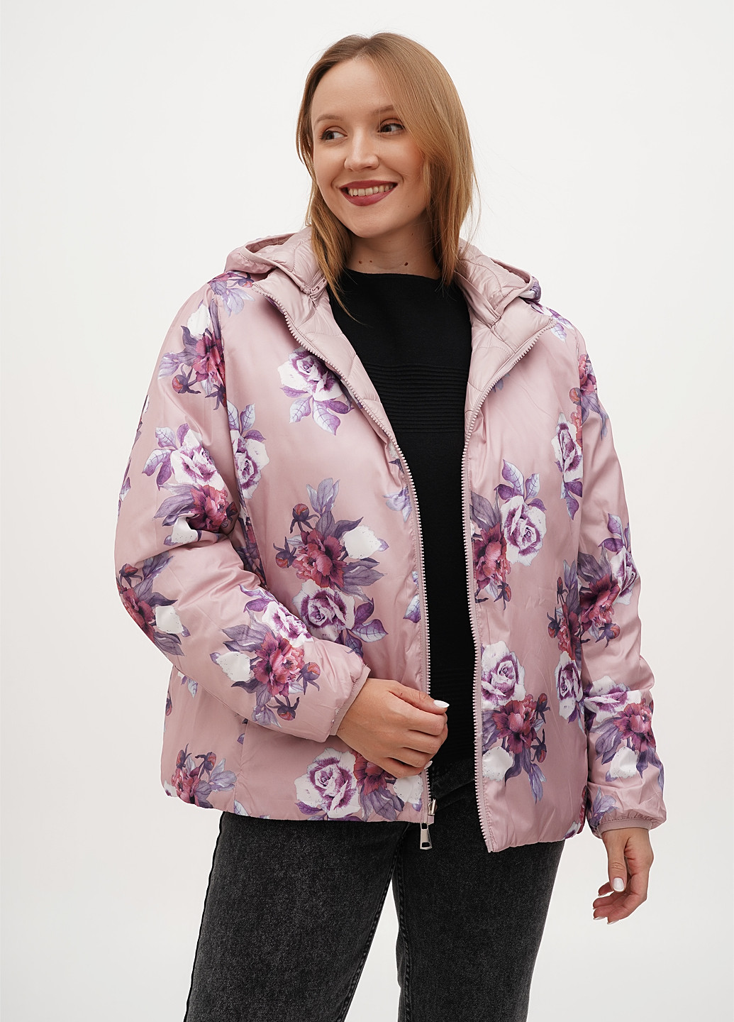 Рожева демісезонна куртка двостороння Minority