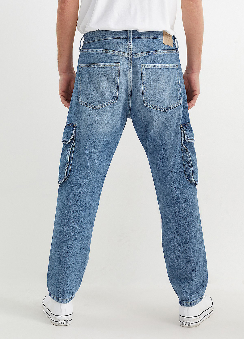 Темно-голубые демисезонные карго джинсы C&A