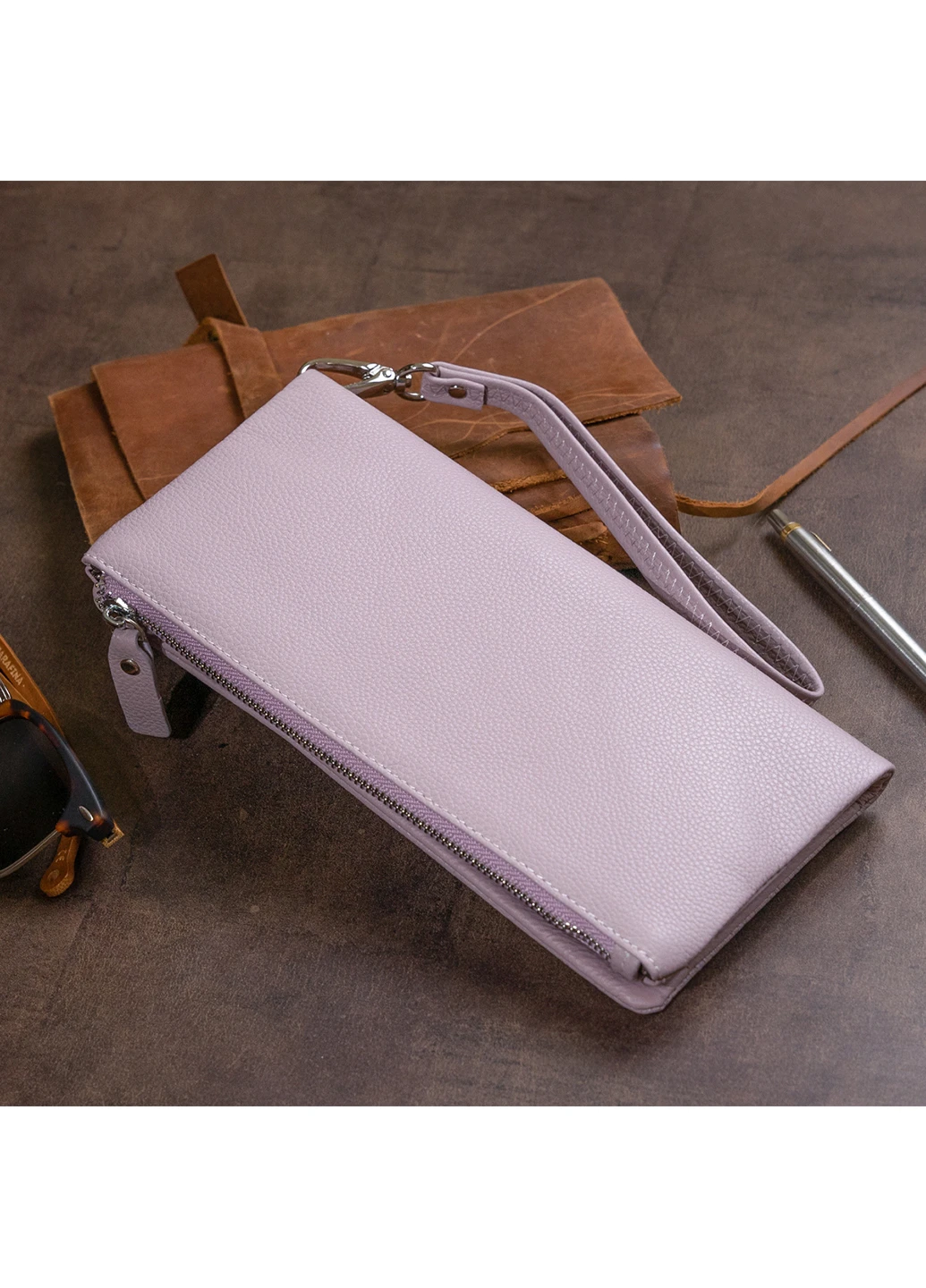 Жіночий шкіряний гаманець-клатч 20,8х10х2 см st leather (252133431)