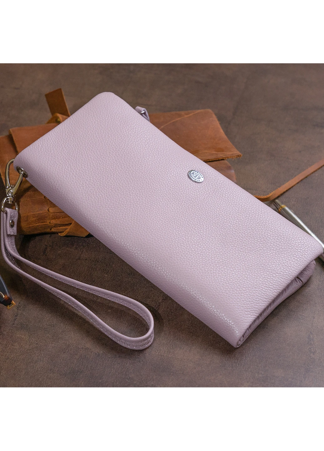 Жіночий шкіряний гаманець-клатч 20,8х10х2 см st leather (252133431)