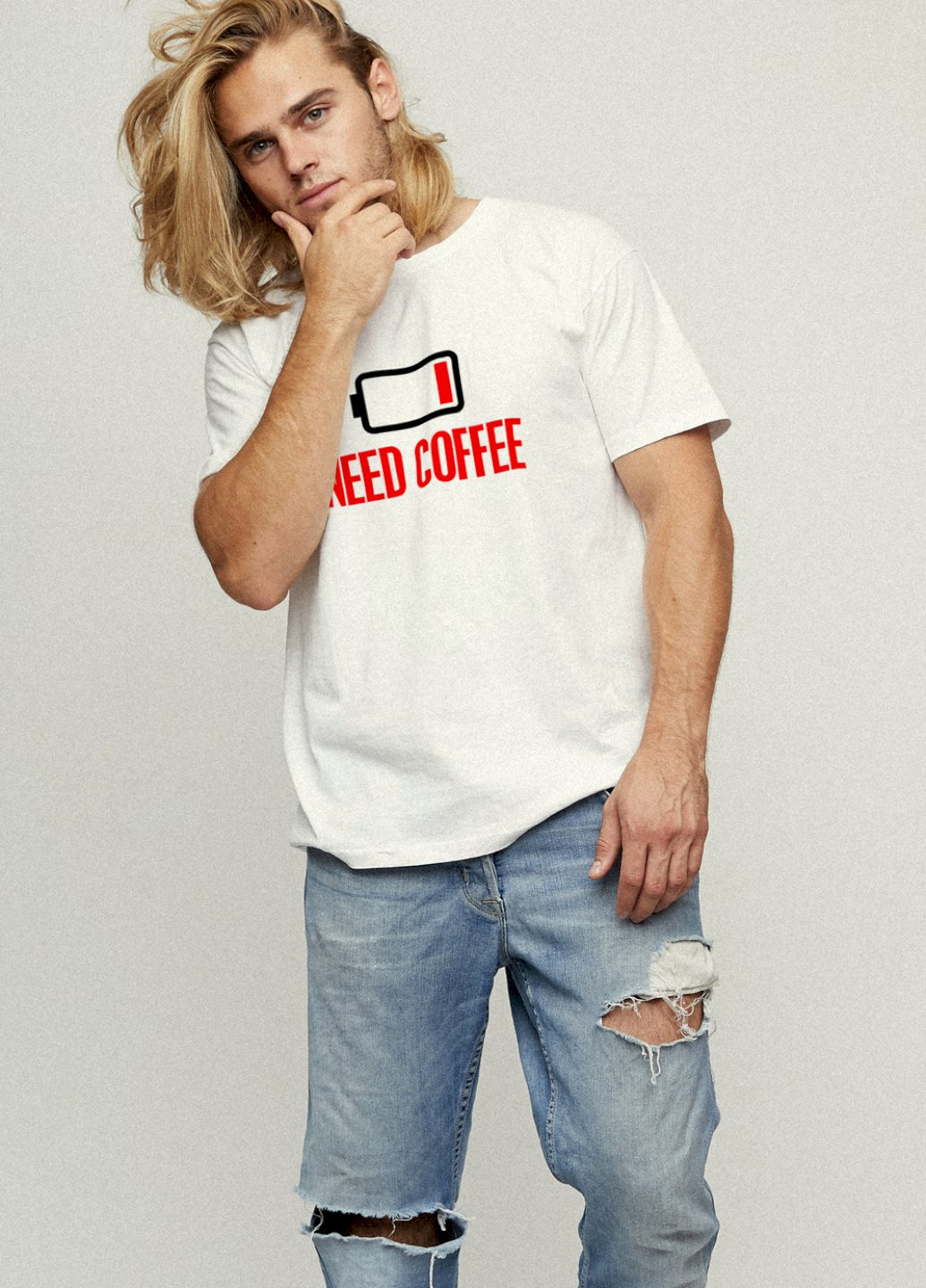 Белая футболка мужская YAPPI