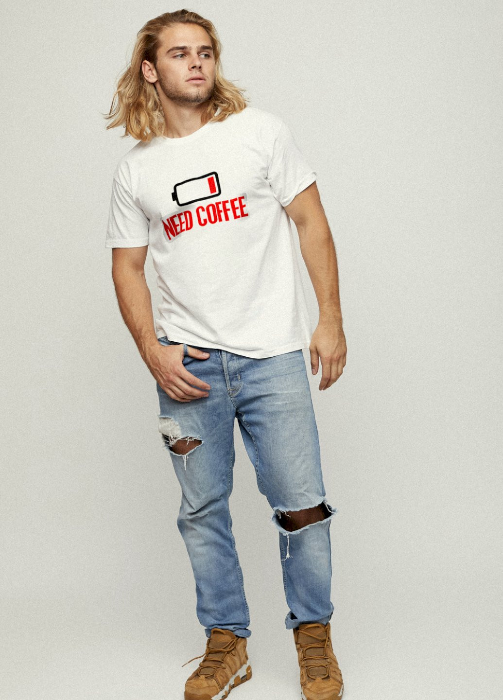 Белая футболка мужская YAPPI