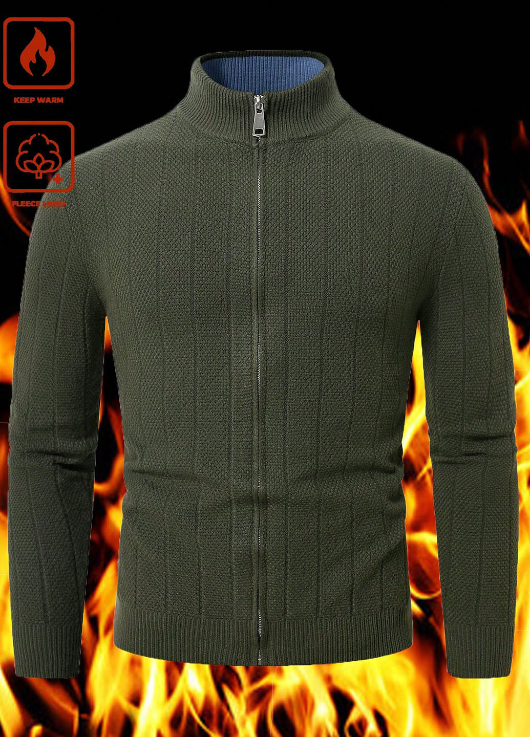 Серо-зеленый демисезонный кардиган SHEIN