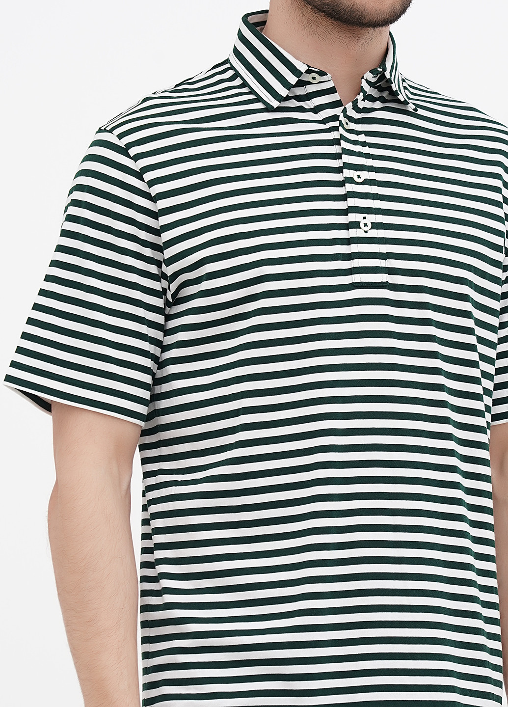 Темно-зеленая футболка-поло для мужчин Ralph Lauren в полоску